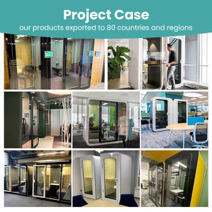 Cabina telefónica <span class=keywords><strong>de</strong></span> oficina insonorizada para interiores <span class=keywords><strong>de</strong></span> montaje rápido moderna ecológica Meetco con almacenamiento y diseño ajustable - Product Image 3