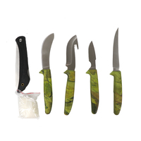 Style vert polyvalent champ sauvage 6 pièces chasse pêche couteau ensemble Portable boucher processeur ensemble en acier inoxydable