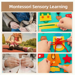 Libro Sensoriale Personalizzato in Feltro Montessori, Giocattoli Educativi OEM ODM, Servizio di Apprendimento Precoce, Libro Silenzioso per Bambini e Bimbi Piccoli - Product Image 3