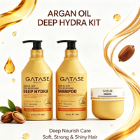 Shampooing, après-shampoing et masque capillaire hydratant en profondeur à l'huile d'argan, ensemble de 3 pièces, anti-frisottis pour cheveux secs et abîmés, étiquette privée OEM