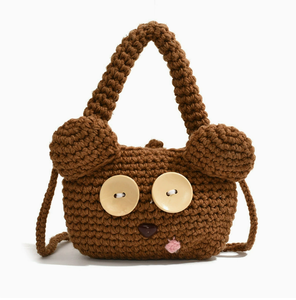 Bolso de Mano Tejido a Mano con Diseño de Osito de Peluche, para Viajes y Transporte de Objetos - Product Image 1