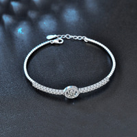 Bracelet en Moissanite Synthétique Importée à Huit Cœurs et Huit Flèches pour Femmes