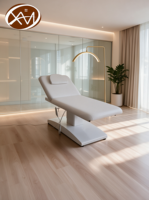 Lit de massage électrique de luxe en cuir PU, table de beauté inclinable, lit pour extensions de cils, idéal pour les spas médicaux et les studios d'esthétique
