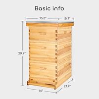 Ruche à abeilles durable 8 cadres, boîte à abeilles, maison à abeilles, 100% revêtement en cire d'abeille, kit de démarrage pour apiculture