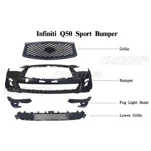 Kit de carrocería y accesorios para coche: Labio de parachoques delantero, alerón trasero, difusor de parrilla delantera y splitter para Infiniti Q50 2018-2024 - Product Image 5