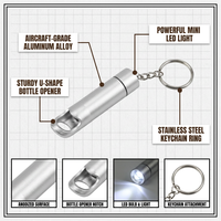 Porte-clés décapsuleur LED en alliage d'aluminium 2026 avec logo personnalisé, gravure laser, léger, style tendance, pour la fête des pères