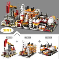 Modèle de bâtiment d'usine de raffinage de pétrole, avec blocs de construction assemblés, pour l'industrie du transport et du stockage, adapté à tous les âges