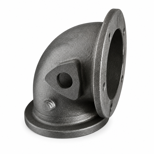 Custom GJS-500 Ductile Iron Flanged Pipe Elbow Casting for Industrial Piping Systems