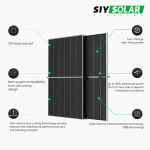 Panneau <span class=keywords><strong>solaire</strong></span> tout noir 425 watts, esthétique, module PV mono PERC, source d'usine, service OEM ODM, en stock, livraison rapide, professionnel - Product Image 2