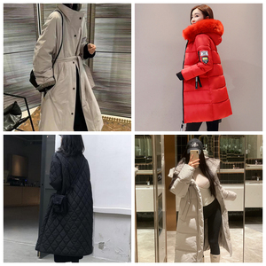 Giacca di cotone all'ingrosso a basso prezzo per <span class=keywords><strong>donna</strong></span> stile medio-<span class=keywords><strong>lungo</strong></span> con cappuccio e vita Cinching effetto dimagrante grande tasca - Product Image 3