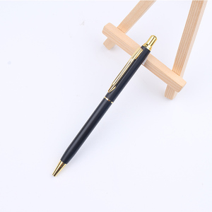 Bolígrafo de Metal con Clip Dorado y Bola Giratoria, Recuerdo de Hotel Negro, con Logotipo Personalizado - Product Image 2