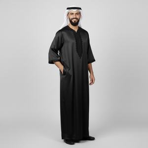 Abaya Aman à manches longues 1 pièce, Jubba Thobe, Kaftan pour hommes, <span class=keywords><strong>Djellaba</strong></span>, Robe de prière islamique, style Maroc, Arabie Saoudite, XXL, Polyester, Thawb - Product Image 3
