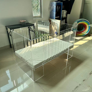 Cuna convertible acrílica Cuna moderna de tamaño completo Cuna para bebé I Se convierte fácilmente en cama para niños pequeños Soporte de colchón ajustable durante el día - Product Image 6