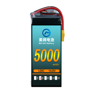 MG 120C 4S แบตเตอรี่ลิเธียมโพลิเมอร์5000mAh 14.8V สำหรับโดรนแบตเตอรี่5000mAh 4S ที่120C อัตราการคายประจุสูงเป็นพิเศษ - Product Image 1