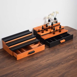 Caja de almacenamiento de cosméticos de madera, estante de exhibición de <span class=keywords><strong>Perfume</strong></span> con cajón, capa oculta, lápiz labial para el hogar/centro comercial, caja de almacenamiento de escalera de sombra de ojos - Product Image 2