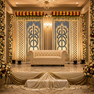 Premium Modern Luxury Wedding Entry Gate <b>Mirror</b> <b>Panel</b> Lightweight Customized Size Arch Decor Manufacturer Exporter Wholesale - Product Image 5