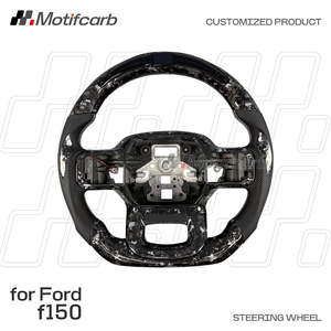 Volant personnalisé en fibre de carbone forgée argentée pour Ford F-150 XL 4x4 Raptor R Tremor STX 2019-2025 avec affichage LED du régime moteur - Product Image 2