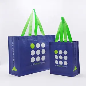 Promotional Eco Custom Logo Printed Reusable Pp Woven Fabric Carry Tote Bag Grocery Shopping Bags