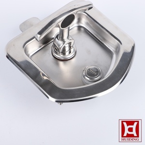 Folding T-Latch Locking Recessed Handle Lock Mirror Polished Stainless Steel Plane Lock for Industrial Cabinet Truck Box - Product Image 2