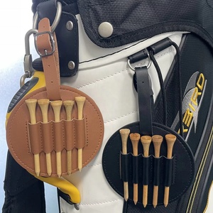 Custom PU Leather Golf Tee Holder 5-Slot Waterproof Durable Portable Waist Keychain Golf Accessories - Product Image 2