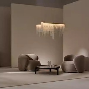 Modern Luxury Rectangle Chandelier <b>Led</b> <b>Lights</b> Remote Control White Multi Head For Dining Room - Product Image 2