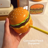 Lampe de table LED créative et mignonne en forme de hamburger avec commande par bouton et piles - Cadeau d'anniversaire pour femmes, Fête des enfants