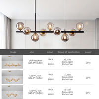 BGST luxe boule de verre lustre bulle cuisine île pendentif lumière ronde décor suspension lampe pas cher nordique moderne or lampe