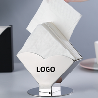 Porte-mouchoirs en métal moderne et exquis avec logo personnalisable, support pour serviettes en papier, décoration de table pour hôtel, restaurant, salle à manger
