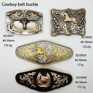 Fibbia per cintura da cowboy occidentale fibbia personalizzata 40-50mm cinture da cowboy con fibbia per cintura all'ingrosso per uomo logo di design di fabbrica