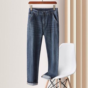 <span class=keywords><strong>Jeans</strong></span> in Denim di Cotone OEM 2026, Gamba Dritta, Foderati in Pile, Vestibilità Comoda, <span class=keywords><strong>Pantaloni</strong></span> Casual da <span class=keywords><strong>Uomo</strong></span>, Nuovi <span class=keywords><strong>Pantaloni</strong></span> Elasticizzati - Product Image 3