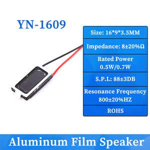 Haut-parleur dynamique micro carré de 16 mm 1609 8 ohms 0,5 W avec fil, haut-parleur personnalisé à décibels élevés, composants acoustiques certifiés ROHS - Product Image 3