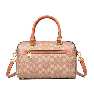 กระเป๋าถือผู้หญิงแบรนด์หรู ดีไซน์ทรงหมอน บุด้วยโพลีเอสเตอร์ ลายพิมพ์เรขาคณิต สไตล์ลำลอง ซิปทนทาน - Product Image 1