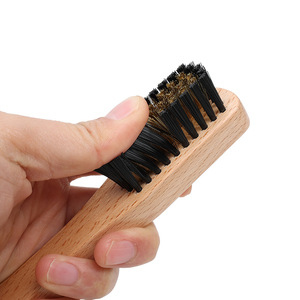 Solid Wood <b>Shoe</b> <b>Brush</b> Nylon Bristles For Polishing And Cleaning Household Use Compact Portable Design - Product Image 1