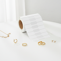 Etiquetas Adhesivas de Papel Impermeable Blanco para Joyería, Etiquetas de Precio en Rollo para Identificación de Precios de Collares y Pendientes