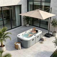 Spa Whirlpool Compact Monoplace d'Extérieur : Structure Gain de Place avec Jets de Massage Réglables pour Thérapie Privée