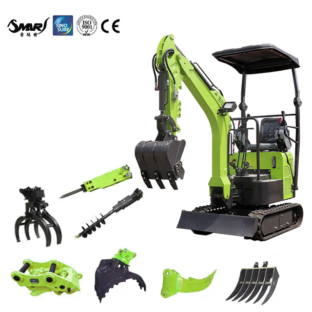 Mini Excavator Manufacturer Earth Moving Machinery Mini Bagger 1.2ton Small Digger Attachment for Sale