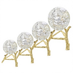 Boule de cristal <span class=keywords><strong>en</strong></span> <span class=keywords><strong>verre</strong></span> poli, fontaine d'eau, sphère de bonsaï, ornement Feng Shui, décoration de luxe sans couture pour la maison et le jardin - Product Image 4