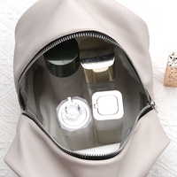 Nouveau Design Sac et Trousse à Cosmétiques Poignée en Cuir Logo Personnalisé Gaufré Imprimé Portable Imperméable Pochette de Maquillage à Fermeture Éclair en Cuir