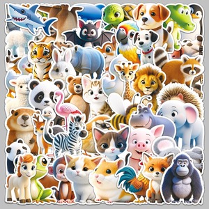 50Pcs Cartoon Animals With Glasses Graffiti <strong>Stickers</strong> for Luggage Bottle Decor Children Creative Gift <strong>Sticker</strong> - Product Image 3