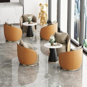 Sofá Individual Ergonómico de Cuero Moderno, Giratorio, de Lujo Ligero y Sencillo, con Mesa Combinada para Hoteles, Oficinas y Espacios Comerciales - Product Image 3