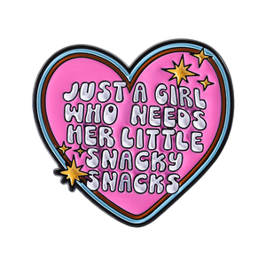 Pin de Esmalte con Forma de Corazón Rosa Romántico, Broche, Insignia de Solapa, Joyería, Regalos para Amigas, Solo una Chica que Necesita sus Pequeños Snacks - Product Image 1