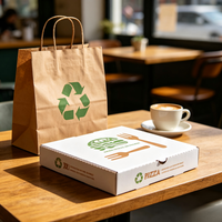 Kotak Pizza Kraft Biodegradable dengan Cetak Permukaan Kustom, Lipat, untuk Pengiriman Pizza, Kemasan Ritel Pizza Gourmet