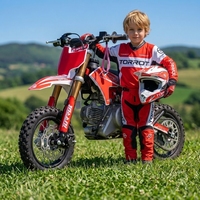Moto 50 cm³ pour enfant, légère et sécurisée, facile à conduire, automatique, fonctionnant à l’essence, minimoto TURRUT