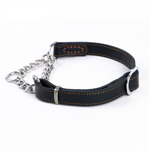 Genuine Leather Martingale Dog <b>Collar</b>, Half-Control P-Chain, OEM/ODM Custom Factory, Large Breed Training <b>Collar</b> - Product Image 2