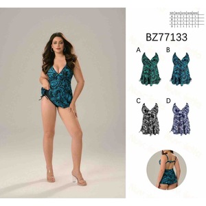 Costume da bagno intero taglie forti con controllo pancia, monokini sexy e coprente per la spiaggia BZ77133 - Product Image 1