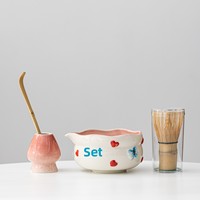 Ensemble de bols à matcha YUBIN de style japonais en porcelaine écologique résistante à la chaleur, 4 pièces, avec bec verseur, support pour chasen, boîte cadeau pour cérémonie du thé