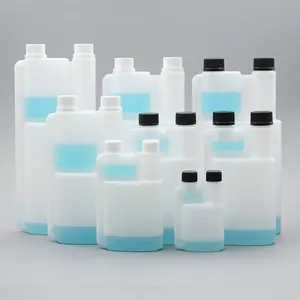 500ml 16 Oz HDPE de plástico vacía casa DOBLE BOCA detergentes de dosificación botella con 28 410 tapa a prueba de niños