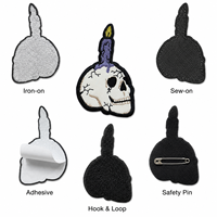 Patchs brodés personnalisés en gros, motif crâne de dessin animé, thermocollants ou à coudre, pour vêtements, chapeaux, sacs, vestes