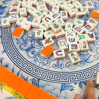 Nouvel ensemble de tuiles de mahjong américaines en marbre acrylique de luxe, design unique, 4 couches avec motifs imprimés uniques