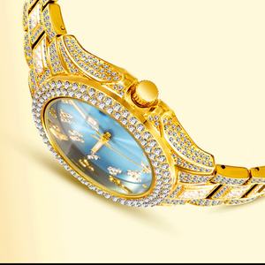 Reloj de Lujo Único para Hombre con Diamantes, Esfera Redonda Plateada con Números Árabes, Marca Personalizada, Reloj de Pulsera de Cuarzo de Lujo con Zirconia - Product Image 3